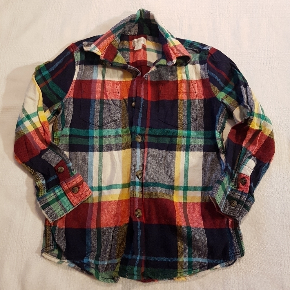 Gymboree boys size 3 shirt flannel plaid shirt